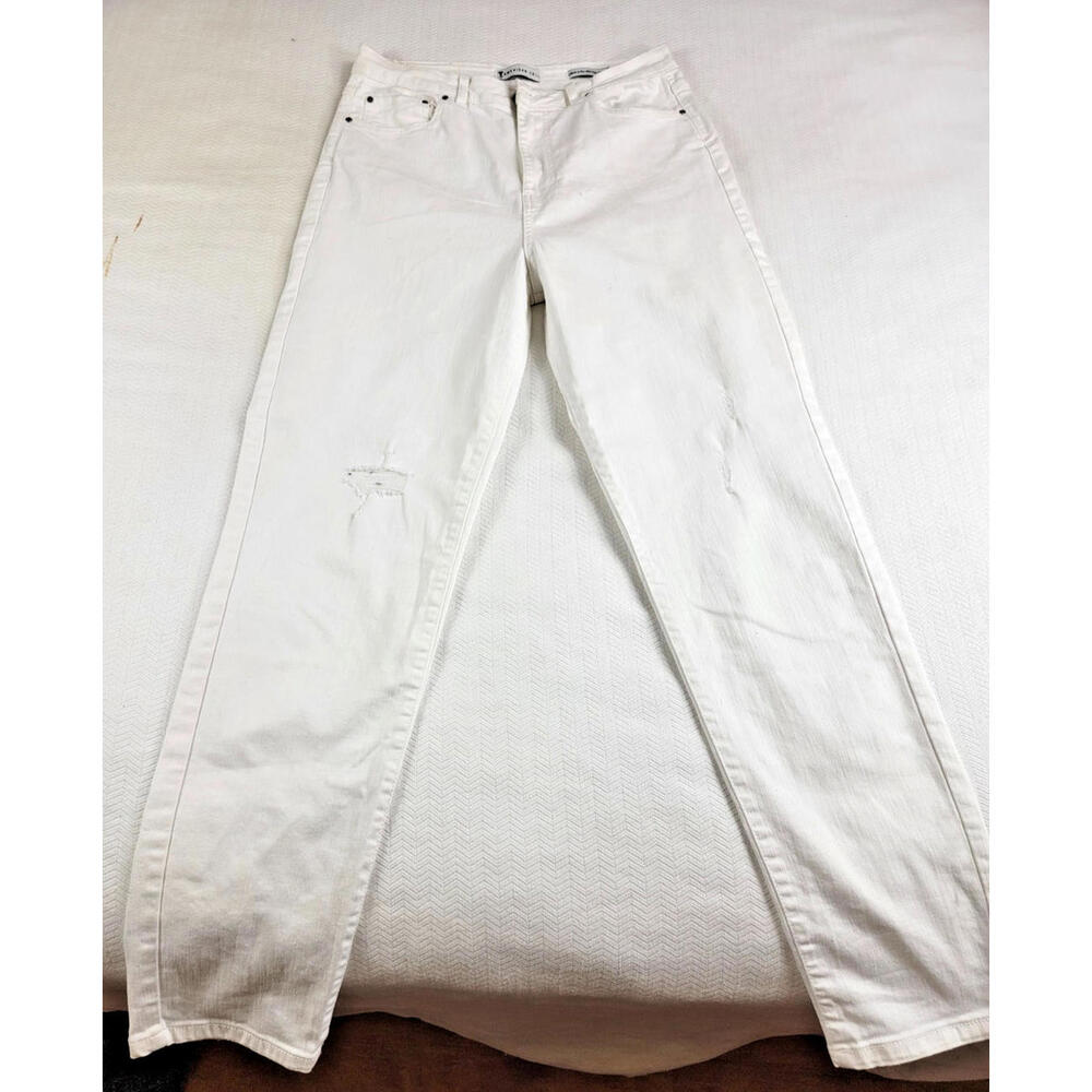 Lola Jeans Women's Ultra High Rise Stretch slim Ivory 33x35